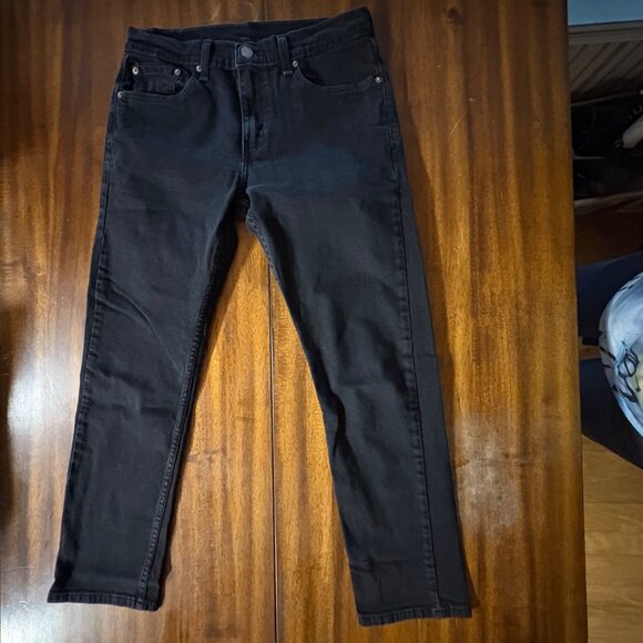 EXCELLENT Levis 502 Taper Fit Mens Black Jeans 30 W X 30 L Stretch Denim - Picture 2 of 10